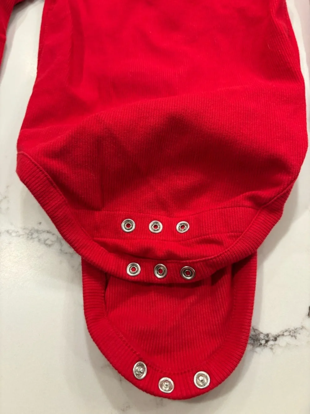 Girls 3T Hanna Andersson Red Long Sleeve Onesie One Piece Ribbed Cotton/Spandex